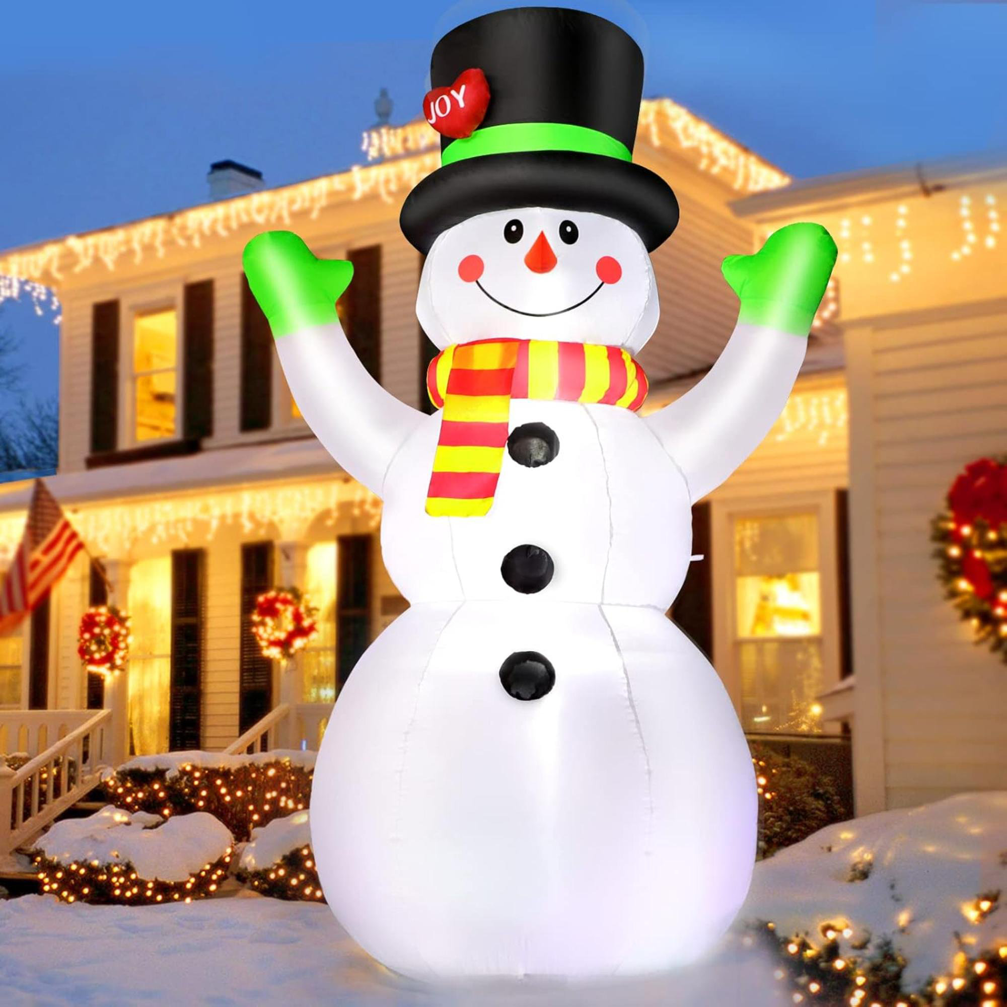 6 shops FT Inflatable Christmas Snowman with Dog Tall Blow up Xmas Holiday Decoration